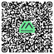 Meshtastic QR code and link A QR code leading to a Meshtastic contact. In the middle the green Meshtastic logo is visible.